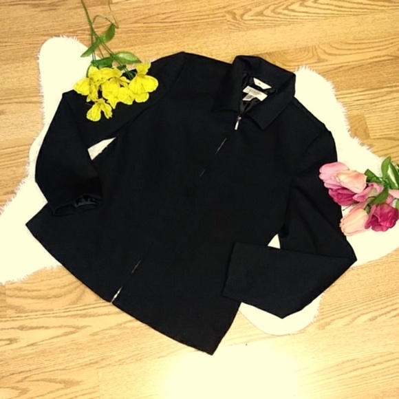 Talbots Jackets & Blazers - Talbots Black Stretch Classy Zip Up Jacket